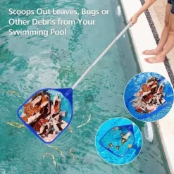 OBOSOE Poolnet/Poolskimmernet/Teleskopisk Stålstangnet - 160 cm Udtrækkelig Bladskimmer til Pool & Spa | Til under- og bebygget pool, dam og sauna