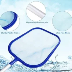 OBOSOE Poolnet/Poolskimmernet/Teleskopisk Stålstangnet - 160 cm Udtrækkelig Bladskimmer til Pool & Spa | Til under- og bebygget pool, dam og sauna