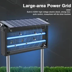 OBOSOE Solar Light Myggedræber Udendørs & Indendørs - Vandtæt 45×25×18cm, 4500V til Altan/Camping