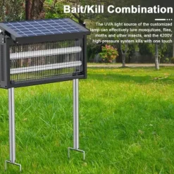 OBOSOE Solar Light Myggedræber Udendørs & Indendørs - Vandtæt 45×25×18cm, 4500V til Altan/Camping