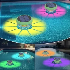 OBOSOE Solar Lights til Pool - 2-Pack RGB LED lys med automatisk farveskift, perfekt til fest og dekoration