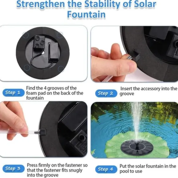 OBOSOE Solar Springvand Vandfontæne 13 cm – Flydende Pumpe til Fuglebad, Dam & Pool