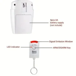 OBOSOE trådløs bevægelsessensor hjem alarm vindue / dørsensor med fjernbetjening til hjemmebutik garage