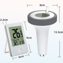 OBOSOE trådløst flydende pooltermometer med fjernaflæsning, LED-display og RCC – vandafvisende IPX8, perfekt til pool og spa