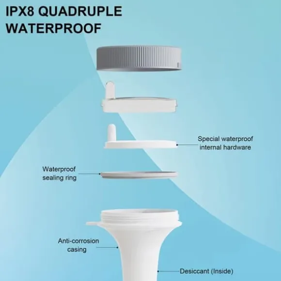 OBOSOE trådløst flydende pooltermometer med fjernaflæsning, LED-display og RCC – vandafvisende IPX8, perfekt til pool og spa