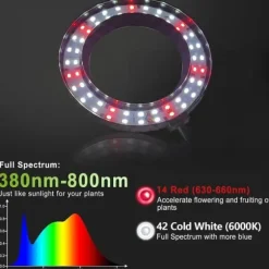 OBOSOE 50W Grow Light - 6000K Fuldspektret LED Grow Light med timer 4/8/12h og højdejustering - Perfekt til indendørs planter