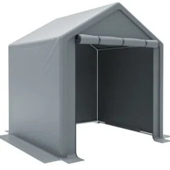 Opbevaringsrum 190x170x200 cm, cykelgarage, haveskur, redskabsskur, lagerzelt, mørkegrå