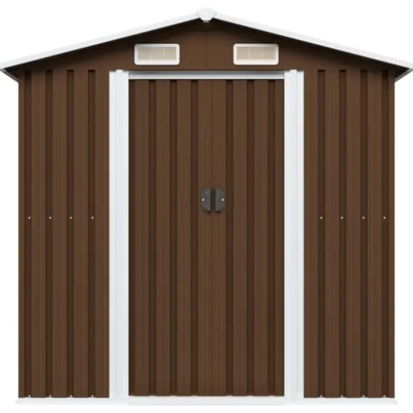 Opbevaringsskur til haven 204x132x186 cm stål brun - Haveskur - Haveskure - Home & Living