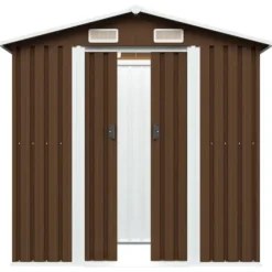 Opbevaringsskur til haven 204x132x186 cm stål brun - Haveskur - Haveskure - Home & Living