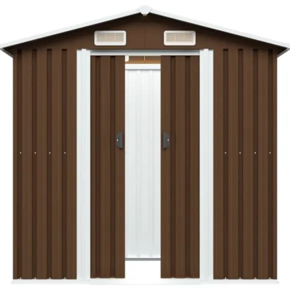 Opbevaringsskur til haven 204x132x186 cm stål brun - Haveskur - Haveskure - Home & Living