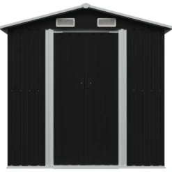 Opbevaringsskur til haven 204x132x186 cm stål antracitgrå - Haveskur - Haveskure - Home & Living