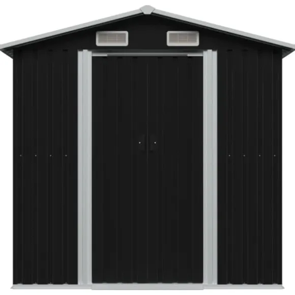 Opbevaringsskur til haven 204x132x186 cm stål antracitgrå - Haveskur - Haveskure - Home & Living
