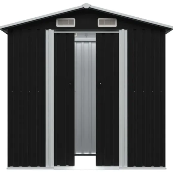 Opbevaringsskur til haven 204x132x186 cm stål antracitgrå - Haveskur - Haveskure - Home & Living