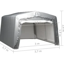 Opbevaringstelt 370x370 cm - Vandtæt og UV-resistent | Farve: Grå | Størrelse: 370x370 cm
