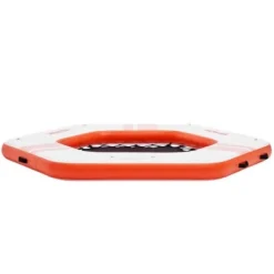Oppustelig flydende dock, 259x20,3 cm, hvid, trampolin net pool