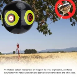 Oppustelig Fugleskræmningsballon Fugleafvisende Rovdyrballon (Sort)