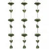 Outsunny 3 stk. Grøn Regnkæde i Metal - 123cm - Med Kolibri & Lotusklokke Dekoration - Til Tagrender