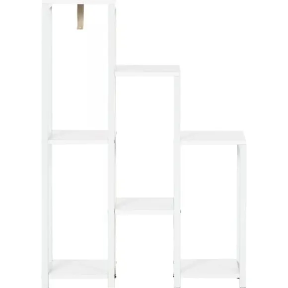 Outsunny Blomsterstander Mellemrumsholder Hylder Hvid Stål 7 Niveauer Indendørs Udendørs 65x23x94.5cm