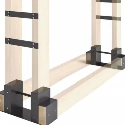 Outsunny 2-delt Brændestativ i Metal - Sort, 33,5x10x15,5cm - Robust og Vejrbestandig