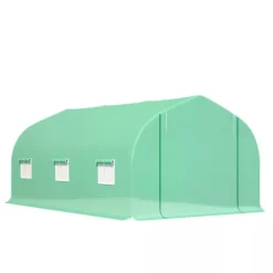 Outsunny Folievæksthus Drivhus Plantehus med Sadeltag 450 x 300B x 205H cm