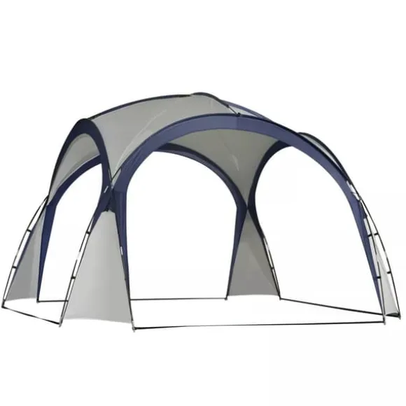 Outsunny Have / Camping Telt - Vandtæt Polyester, Glasfiberramme - Cremhvid/Blå 3,5x3,5x2,3m