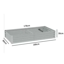 Outsunny højbed af stål, vejrbestandigt plantebed 180x90x30 cm
