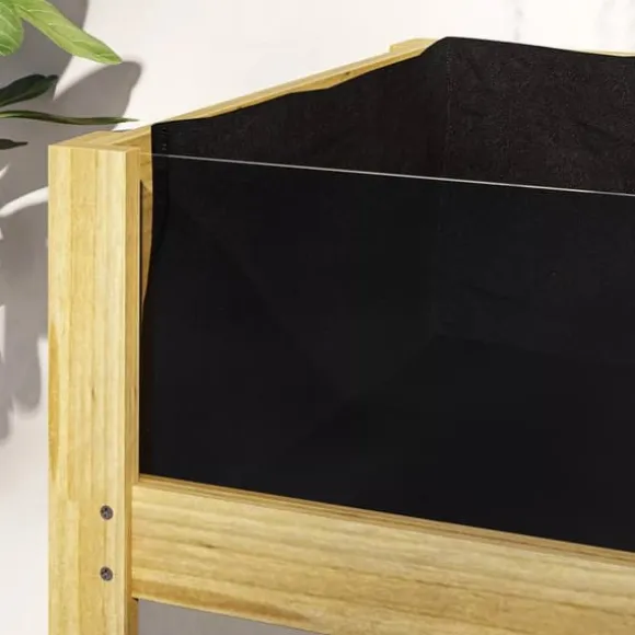 Outsunny Højbed i Grantræ med Akrylplader, Vejrbestandigt Havebed, Naturtræ, 110x50x80 cm