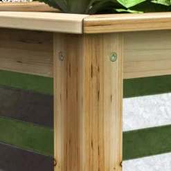 Outsunny Højbed i Metal og Træ Natur/Sølv 90x45x30cm