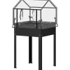Outsunny Højbed med Drivhus, Plantekasse i Metal, 60x60x120 cm, Sort