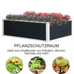 Outsunny Højbed Plantekasse i Plast - Grå, 100x80x30cm