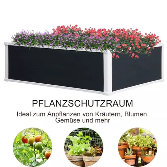 Outsunny Højbed Plantekasse i Plast - Grå, 100x80x30cm
