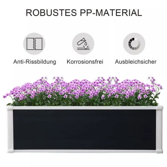 Outsunny Højbed Plantekasse i Plast - Grå, 100x80x30cm