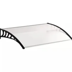 Outsunny Hoveddørsbaldakin Hvid Polycarbonat 122x90cm - Regn- og Solbeskyttelse med UV-filter