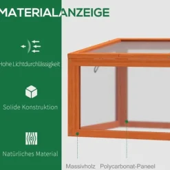 Outsunny Mini Drivhus Orange - Fyrretræ/Polycarbonat 90x46x40cm
