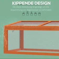 Outsunny Mini Drivhus Orange - Fyrretræ/Polycarbonat 90x46x40cm