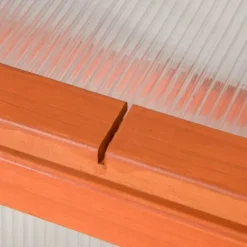 Outsunny Mini Drivhus Orange - Fyrretræ/Polycarbonat 90x46x40cm