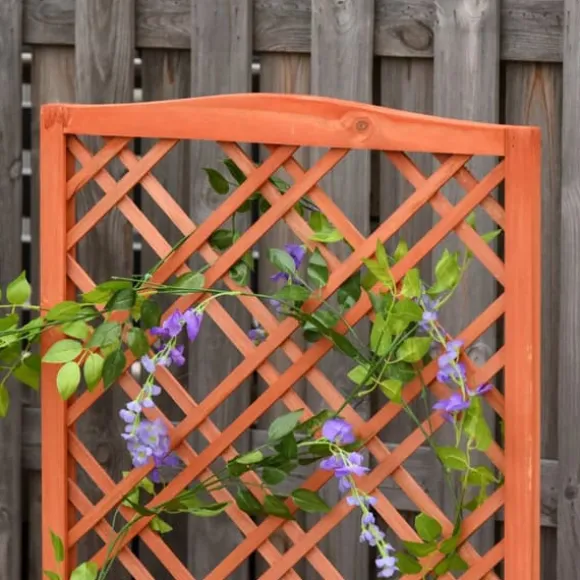 Outsunny Plantekasse med Espalier, Fyrretræ, Gul, 60x30x122,5cm