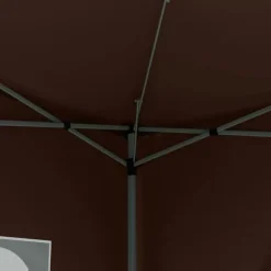 Outsunny Pop-up Pavillon 3x3m - Vandafvisende, Vinterfast, UV50+, Kaffe Polyester, m. 4 Sidepaneler