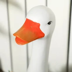 Outsunny Svane Plantekrukke med Skoletaske i Hvid Harpiks - Indendørs/Udendørs Brug