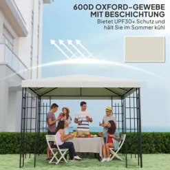 Outsunny Udskiftningstag til Pavillon 3x3m, Vandtæt Oxford Polyester, Lysegrå