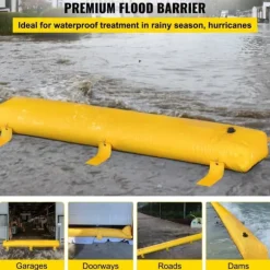 Oversvømmelsesbarriere: 3,6 m x 30 cm, genanvendelig PVC. Effektiv vandbeskyttelse til hjemmet, døre og garage.