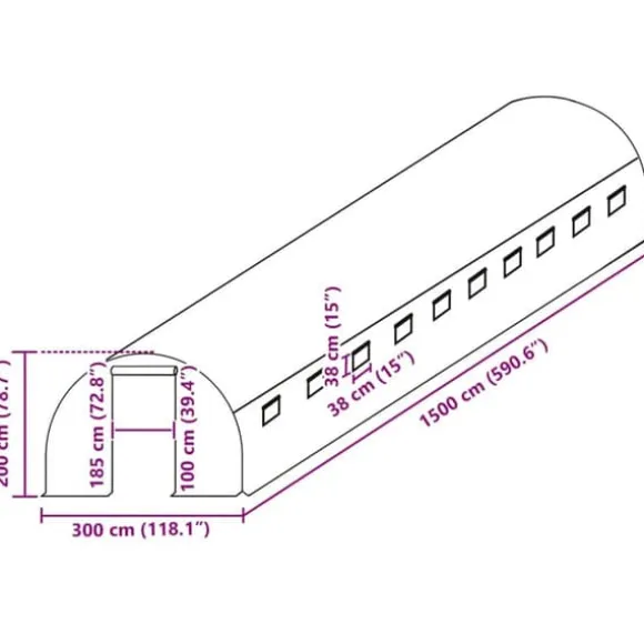 Overtræk til drivhus - Beskyttelse mod vejr og fugle | Farve: Grøn | Størrelse: 300x1500x200 cm