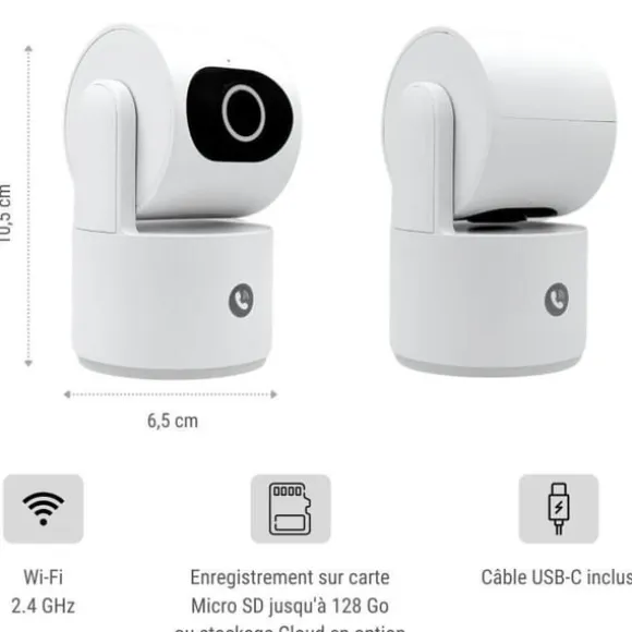 Overvågningskamera - KONYKS - CAMINI CARE 2 - Indendørs - Wifi med sirene og videoopkaldsknap