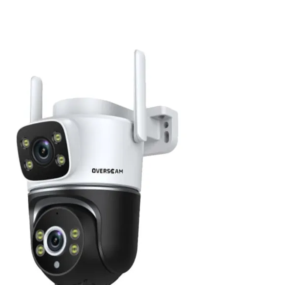 Overvågningskamera, 8MP opløsning, dual linse design,EU Stik, 1Pcs Wifi Ingen Kort