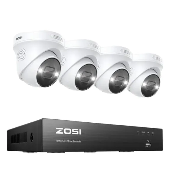 Overvågningskamera System, 5MP Opløsning, Farve Natvision,2T-a, 4PCS 5MP kameraer