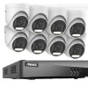 Overvågningskamera System, 5MP Opløsning, Vejrbestandigt Design,8CH DVR 8Pcs Kits, 1T