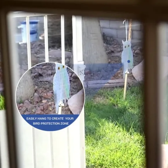 Owl Bird Repellent Control Skrämma Device Holografisk reflekterande Fake Owl Skrämmer Fågel Repellent Trädgårdstillbehör