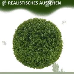 2-pak buksbomkugler 40 cm, kunstige, til hjem, kontor & have