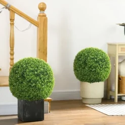 2-pak buksbomkugler 40 cm, kunstige, til hjem, kontor & have