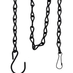 2-pak fuglefoderhuse, urtepotter, lanterner og dekorative kæder (sort, 25 cm)